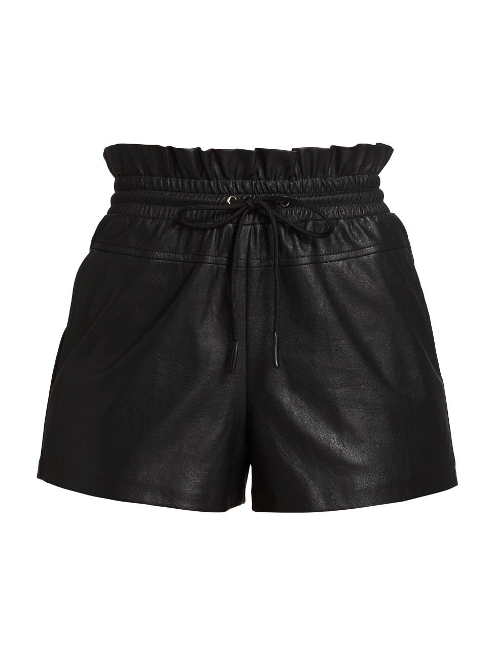 n:Philanthropy Women's Paperbag-Waist Faux-Leather Shorts - Black Cat - Size XS | Saks Fifth Avenue