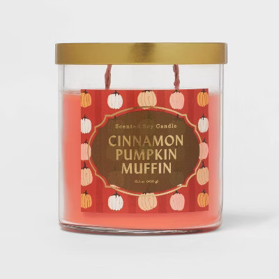 Lidded Glass Jar Cinnamon Pumpkin Muffin Candle - Opalhouse™ | Target
