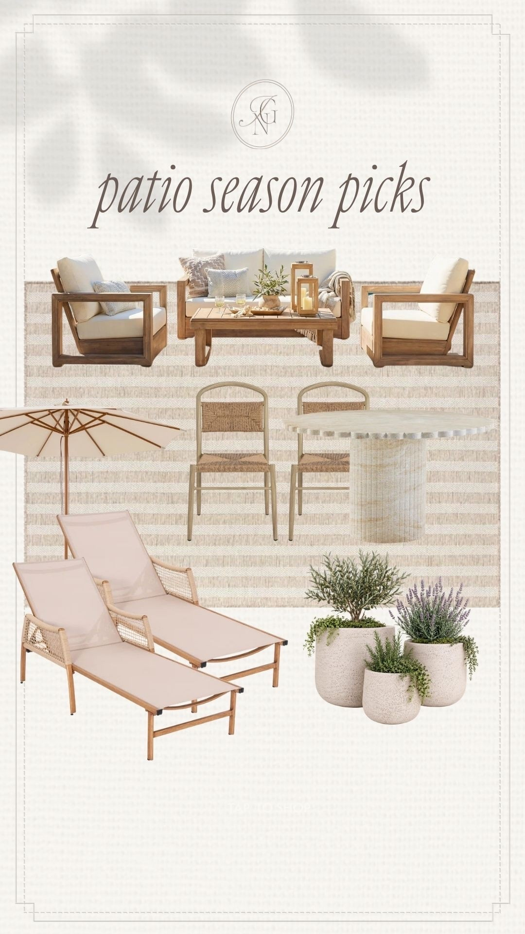 Wayfair patio picks for a fresh summer outdoor setup, from woven seating and striped rugs to lighting, lounge chairs and neutral patio accents. Perfect for creating a cozy, coastal-inspired space for warm-weather days. ☀️

#wayfairfinds #wayfairhome #wayfairpatio #outdoorfurniture #patiodecor #summerpatio #coastalpatio #backyarddecor #outdoorliving #neutralhome

#LTKSeasonal #LTKHome