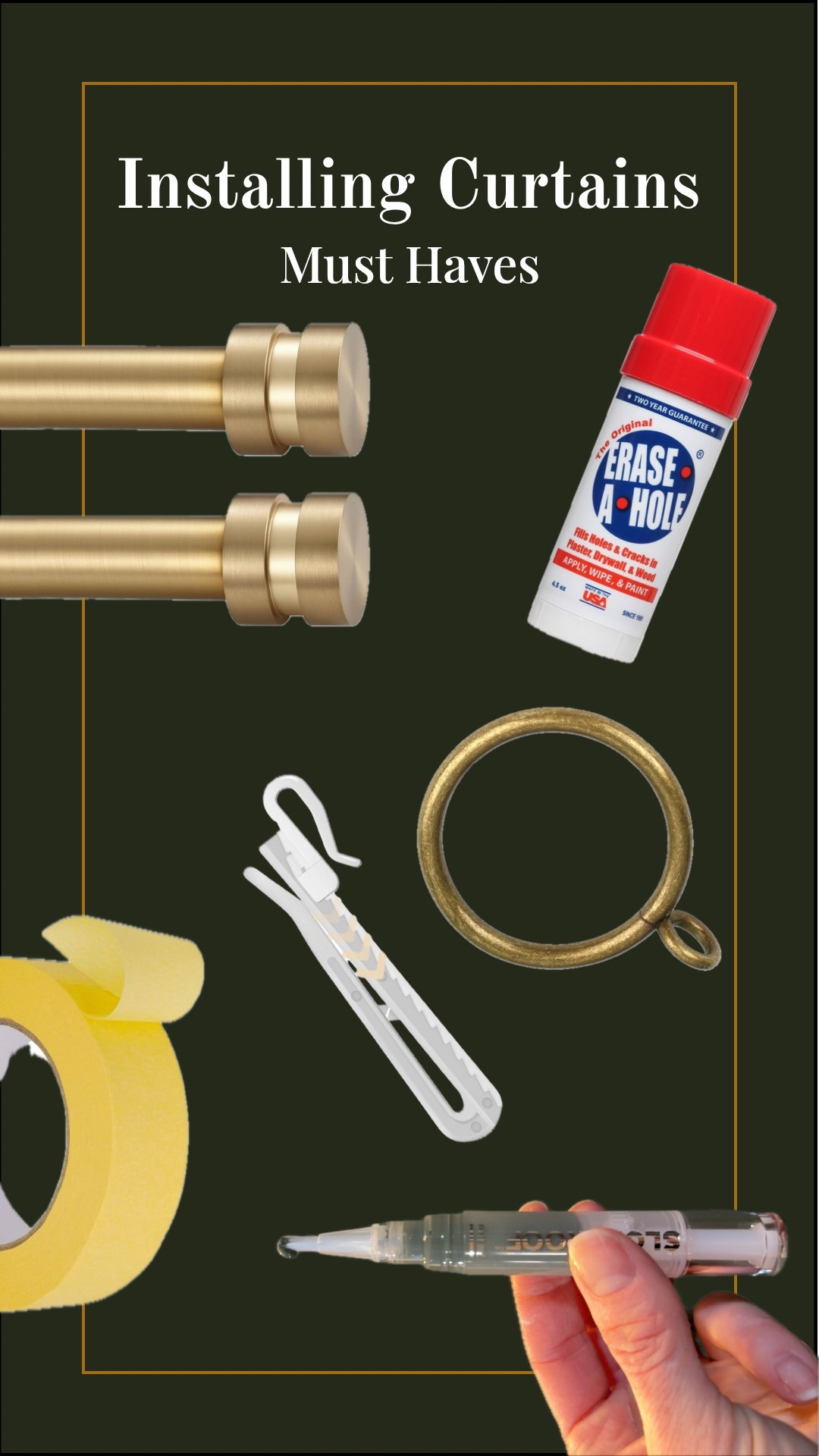 The essentials to make installing curtain rods /curtain easy! 

#LTKHome #LTKU
