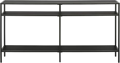 Sivil 55'' Wide Rectangular Console Table with Metal Shelves in Blackened Bronze | Amazon (US)