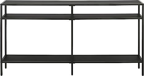 Sivil 55'' Wide Rectangular Console Table with Metal Shelves in Blackened Bronze | Amazon (US)