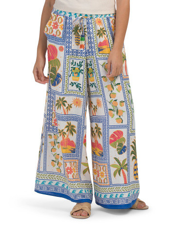 Linen Blend Wide Leg Pants | TJ Maxx