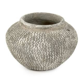 Zentique Cement Wavy Grey Large Decorative Vase 9917L A866 - The Home Depot | The Home Depot