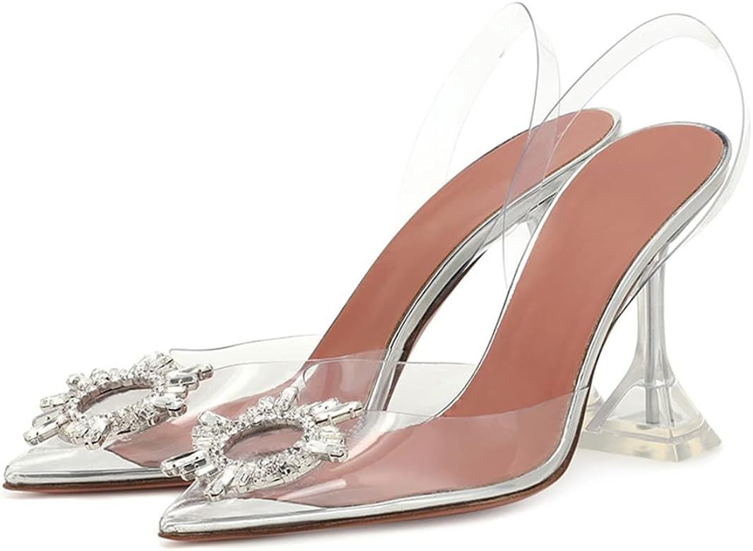Ducarulan Fashion Women Clear Pumps Slip on D Orsay Shoes | Amazon (US)