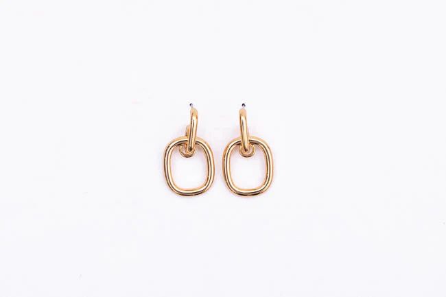 Build You Up Gold Square Earrings | Pink Lily