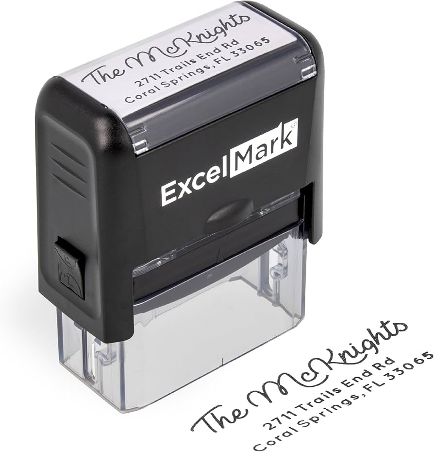 ExcelMark Custom Return Address Stamp – Self Inking Rubber Stamp – 3 Sizes and 8 Designs to C... | Amazon (US)