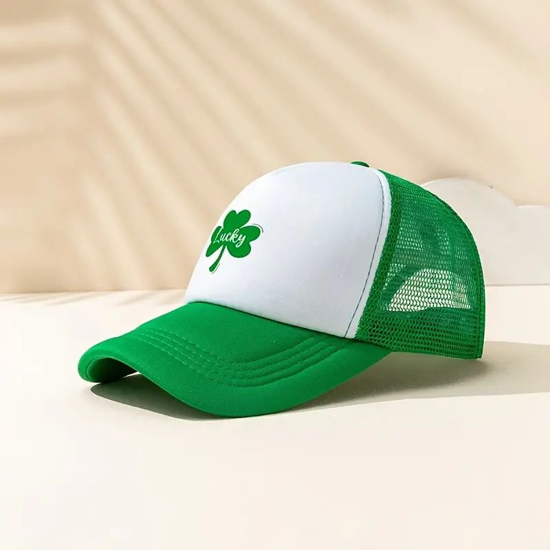 St. Patrick's Day Baseball Cap Mesh Breathable Trucker Hat Lucky Four Leaf Clover Adjustable Spor... | Temu Affiliate Program
