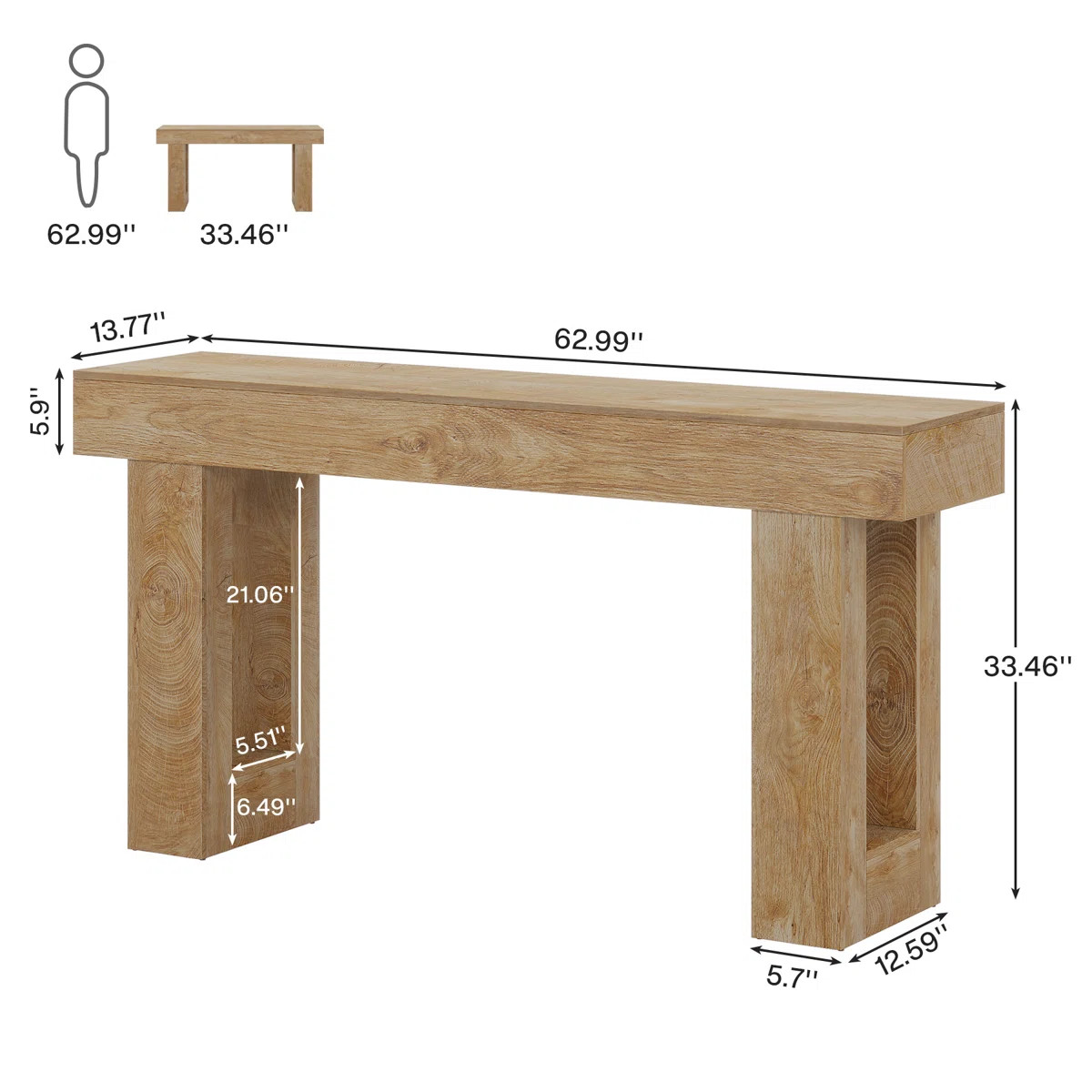 Millwood Pines Brittanni 63'' Console Table & Reviews | Wayfair | Wayfair North America