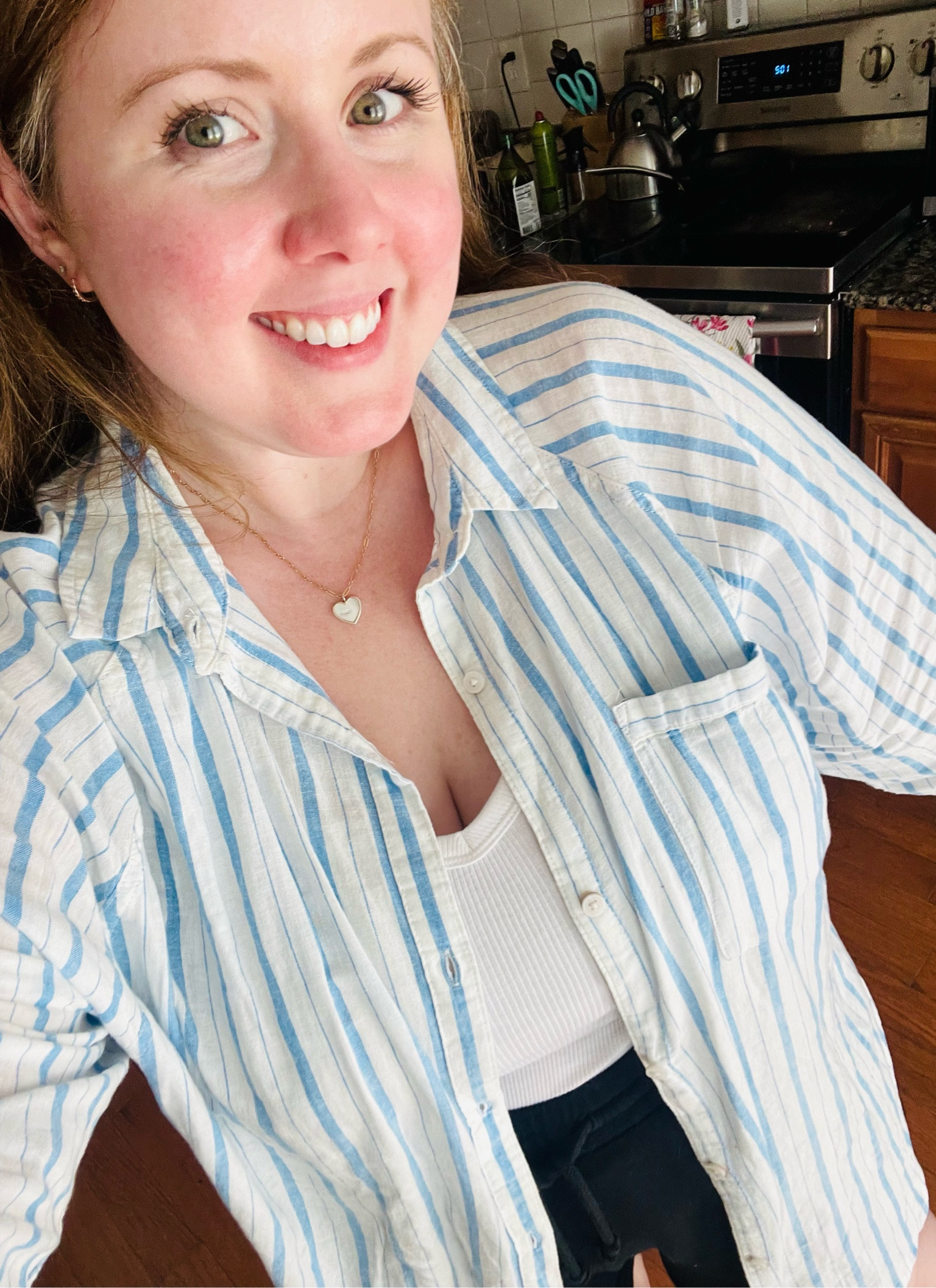 This shirt is cute, it’s comfy, and it’s a linen blend! So perfect to throw on when you want some extra coverage but to still stay cool! Wearing a medium and will be wearing this both as a shirt and as a bathing suit cover up this summer!

#LTKFindsUnder50 #LTKMidsize #LTKSaleAlert
