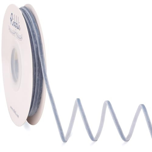 Ribbli Dusty Blue Velvet Ribbon 1/8 Inches Continuous 25 Yard Spool Dusty Blue Christmas Ribbon for Gift Wrapping Crafts Home Decor | Amazon (US)