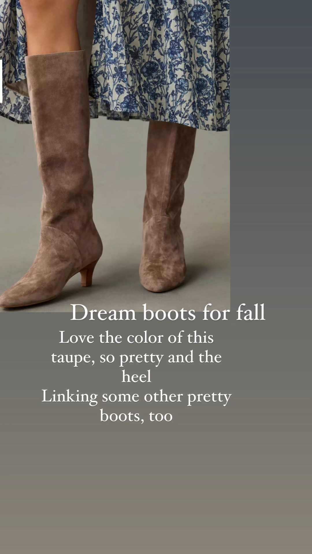 Dream boots for fall - love the color of this taupe and the kitten heel. Linking some other pretty boots, too. I’m ready for boots and dresses! 