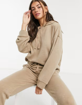 Mango knitted hoodie co-ord in camel | ASOS (Global)