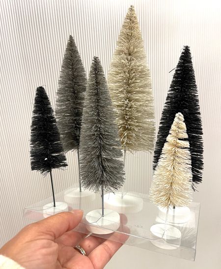 Sisal Christmas Bottle Brush Tree Set in grey, black and cream - these are just too cute

#LTKSeasonal #LTKhome #LTKHoliday