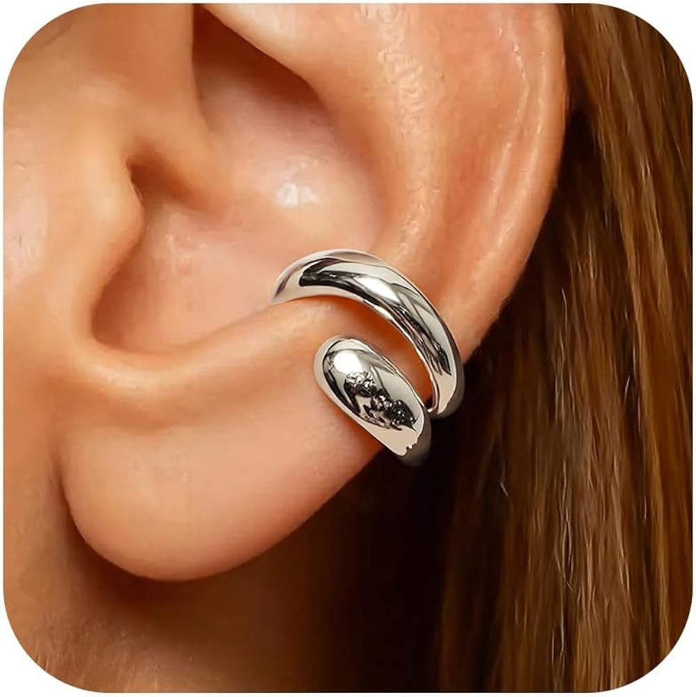 Ear Cuffs Non Piercing Chunky Ear Cuff Earrings for Women Non Tarnish Clip on Cartilage Earrings ... | Amazon (US)