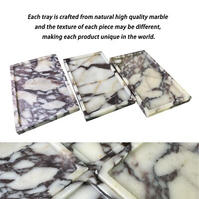 OAIQNUJ Natural Marble Vanity Tray Genuine Viola Marble Storage Tray for Bath...  | eBay | eBay US