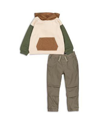 Boys' Color Blocked Hoodie & Stretch Twill Jogger Pants Set - Little Kid | Bloomingdale's (US)