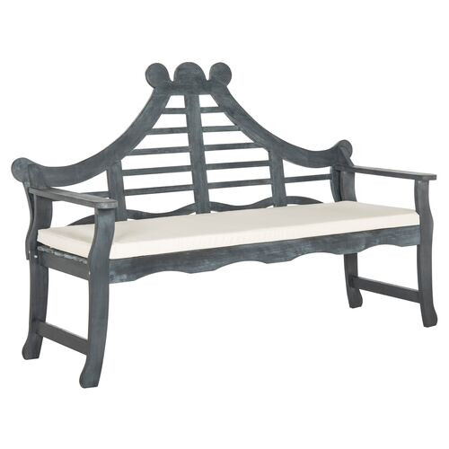 Pagoda Outdoor Bench, Ash Gray | One Kings Lane