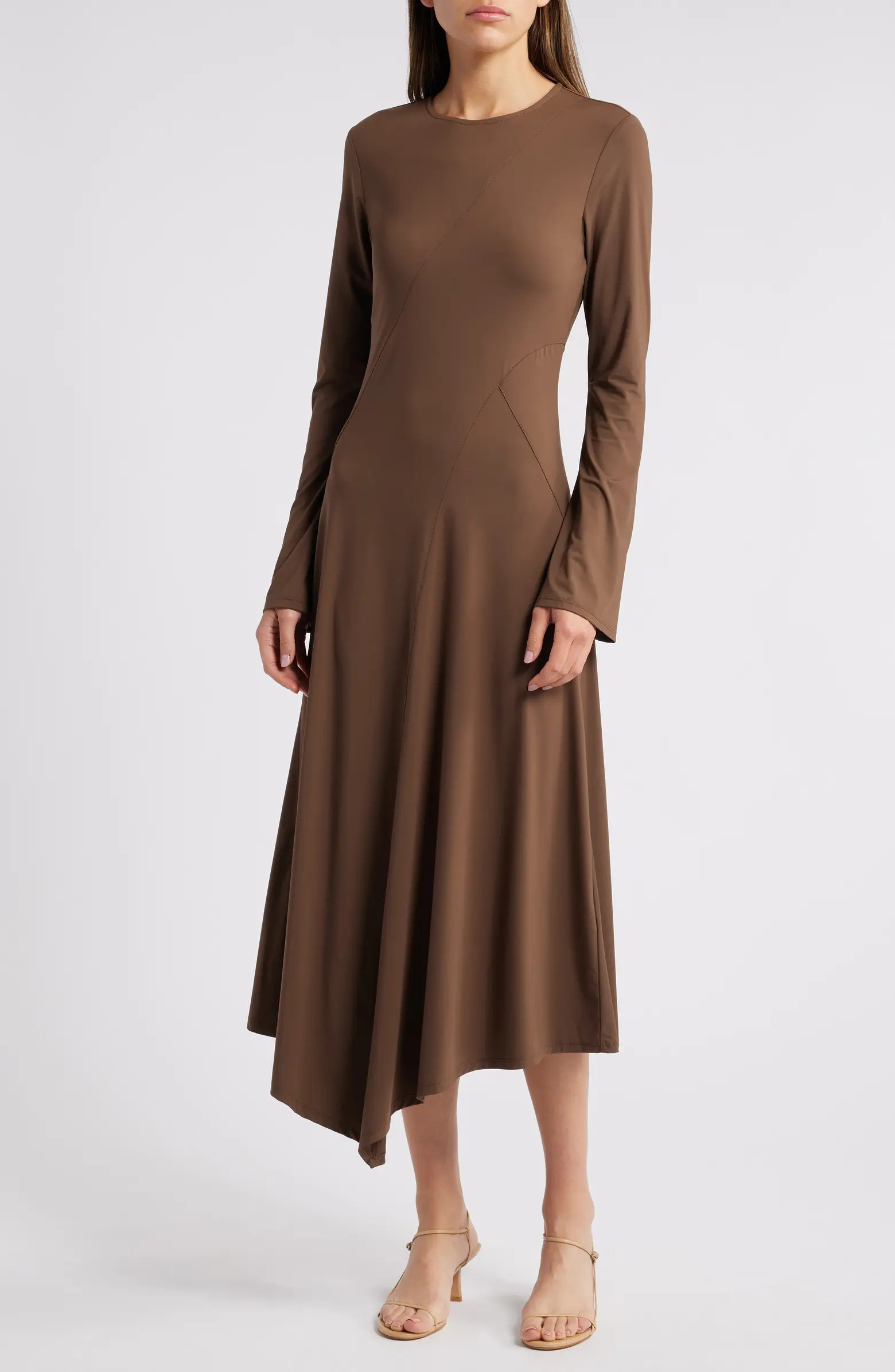 Du Paradis Keyhole Long Sleeve Asymmetric HemDress | Nordstrom | Nordstrom