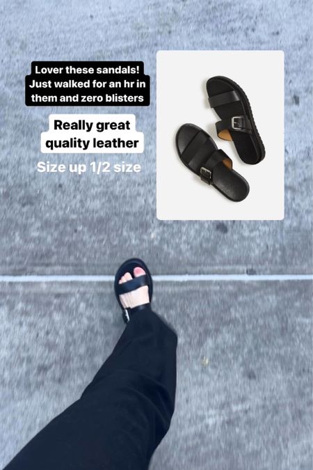 Comfy leather sandals. Size up 1/2 size

#LTKshoecrush #LTKSeasonal