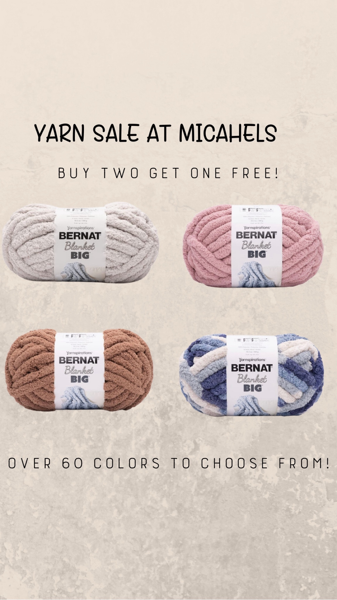 Yarn sale at Michaels! Buy 2 get 1 free! 

#LTKGiftGuide #LTKHoliday #LTKsalealert