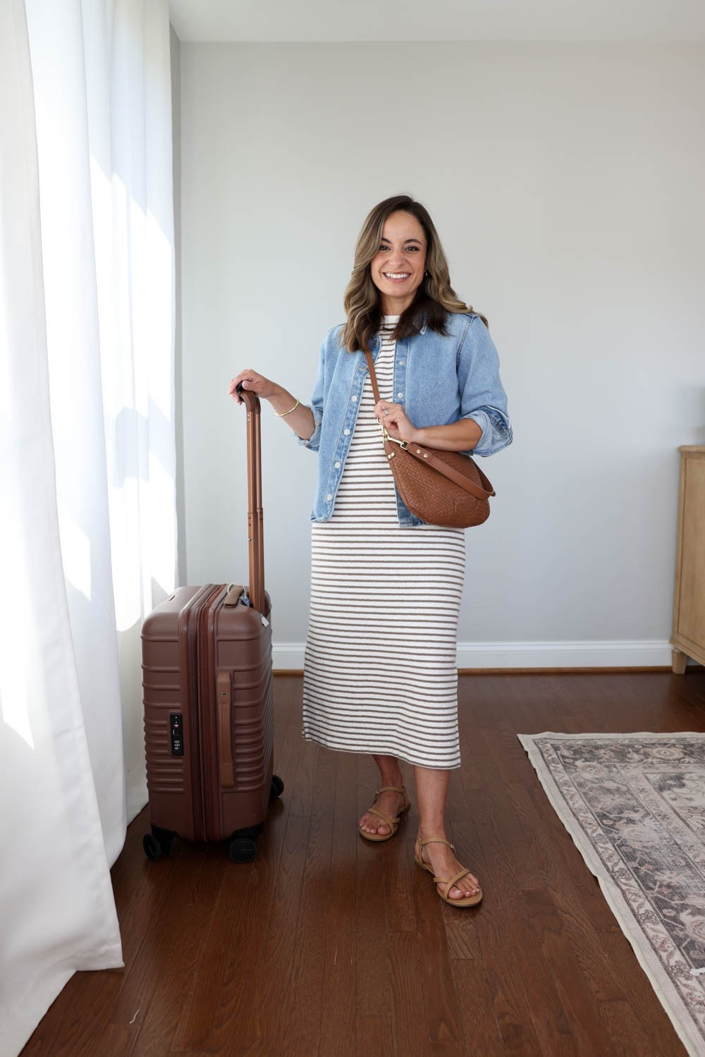 Summer travel outfit ideas! 

Dress (Haven Well Within): xxs 
Denim Shirt (Target): xs 
Sandals (Target): true to size 
Bag (Quince)

#LTKPetite #LTKTravel