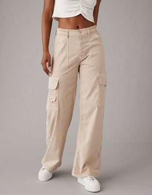 AE Dreamy Drape Stretch Cargo Super High-Waisted Baggy Wide-Leg Pant | American Eagle Outfitters (US & CA)