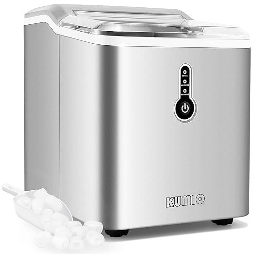 KUMIO Ice Makers Machine Countertop, 12kg/24h, 9 Thick Bullet Ice Ready in 6-9 Mins, Portable Ice... | Amazon (UK)