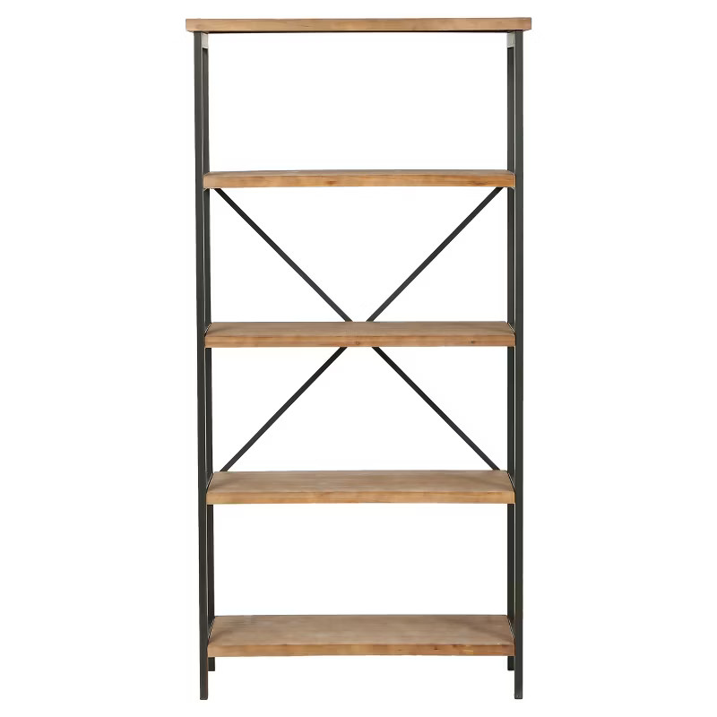 Perth 68.5" 5-Shelf Industrial Bookcase Antique - Christopher Knight Home | Target