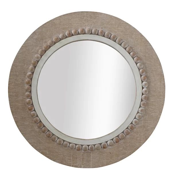 Bevier Round Decorative Wood Wall Accent Mirror | Wayfair North America