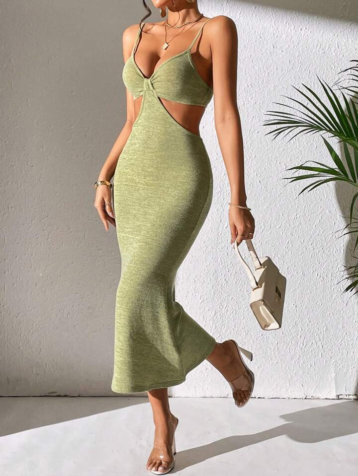 SHEIN PETITE Cut Out Waist Cami Sexy Summer Dress | SHEIN