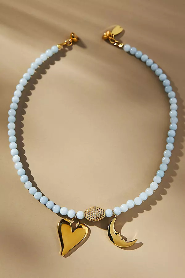 NOTTE Jewelry Moonlight Lovers Beaded Charm Necklace | Anthropologie (US)