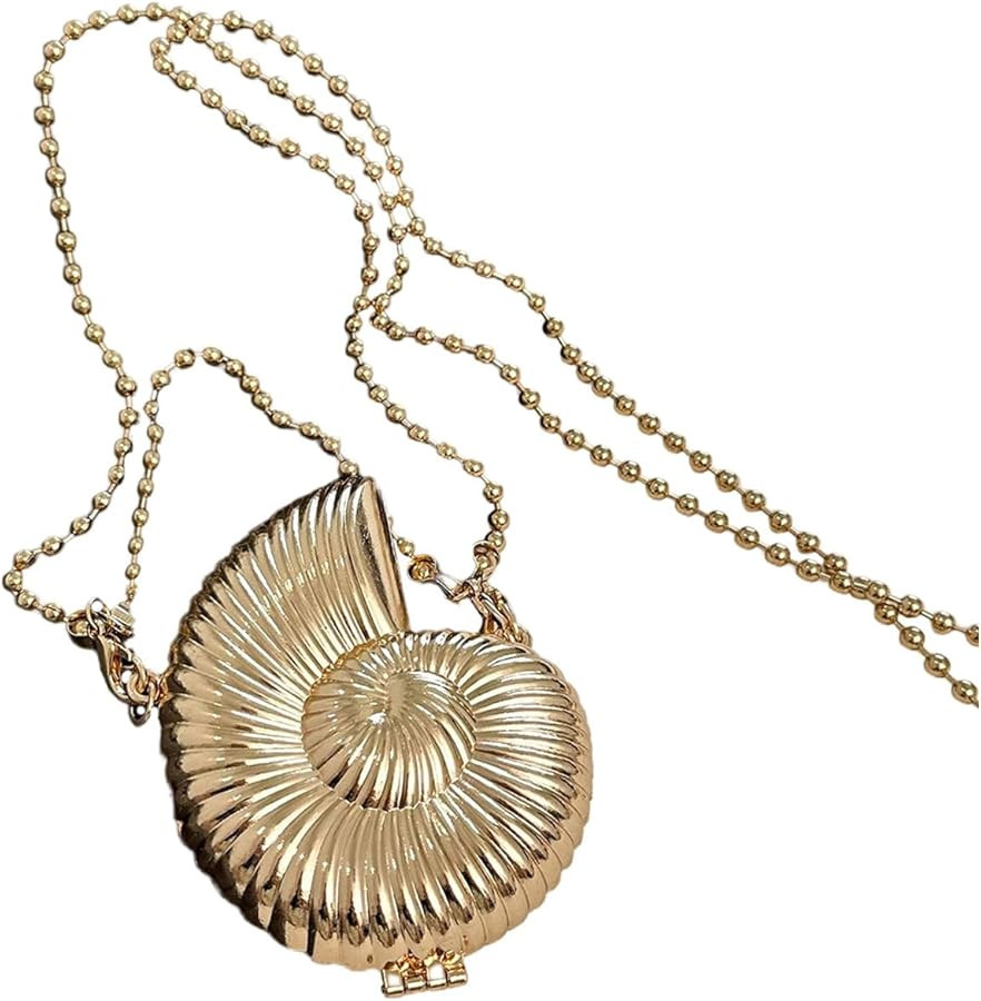 Milumia Women's Seashell Shaped Mini Purse Metallic Shoulder Handbags Party Crossbody Bags | Amazon (US)