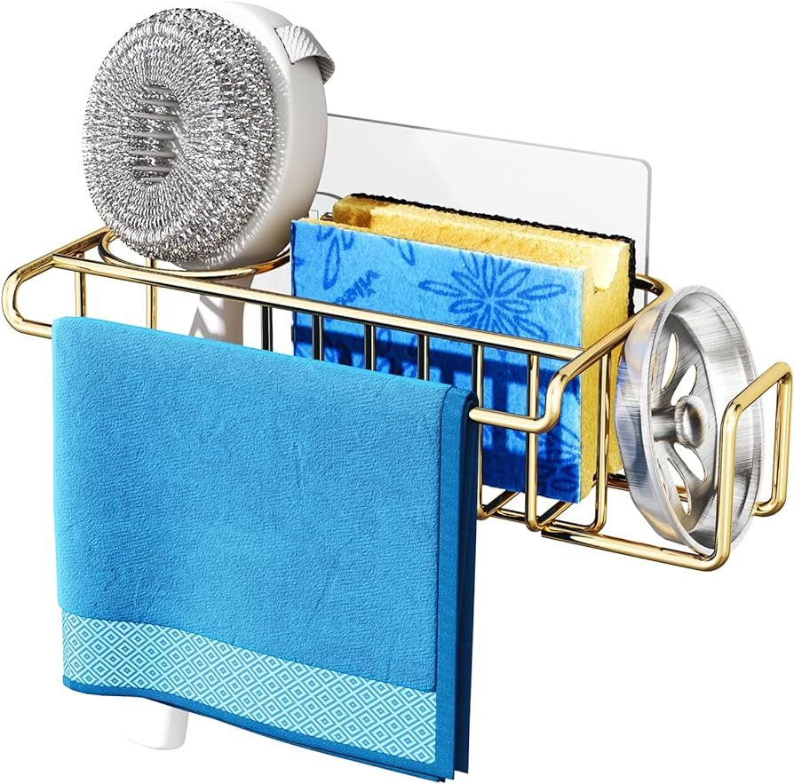 HapiRm Sponge Holder for Kitchen Sink, Two Installation Ways Sink Caddy Kitchen Sink Organizer, R... | Amazon (US)