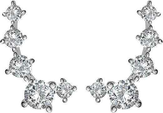 PAVOI 14K Gold Plated Cubic Zirconia Ear Crawler Earrings - Faux Diamond Arrow Ear Climber Fashio... | Amazon (US)