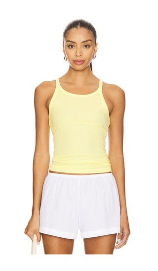Ribbed Cami Tank Top in Yellow Cake Pigment | Revolve Clothing (Global)