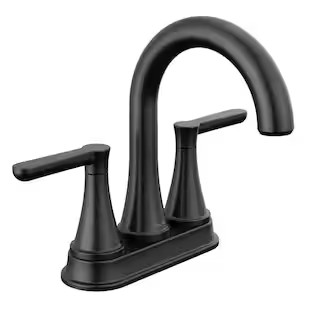 Delta Greydon 4 in. Centerset Double Handle Bathroom Faucet in Matte Black 25860LF-BL - The Home ... | The Home Depot