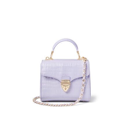 Mini Mayfair Bag
        Deep Shine English Lavender Small Croc | Aspinal of London