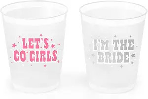xo, Fetti Bachelorette Party Decorations Last Rodeo Reusable Cups Let's Go Girls - 16 Frost Flex ... | Amazon (US)