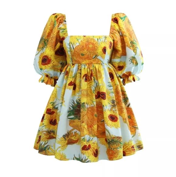 Sunflower Pleated Printed Summer Mini Dress | Poshmark