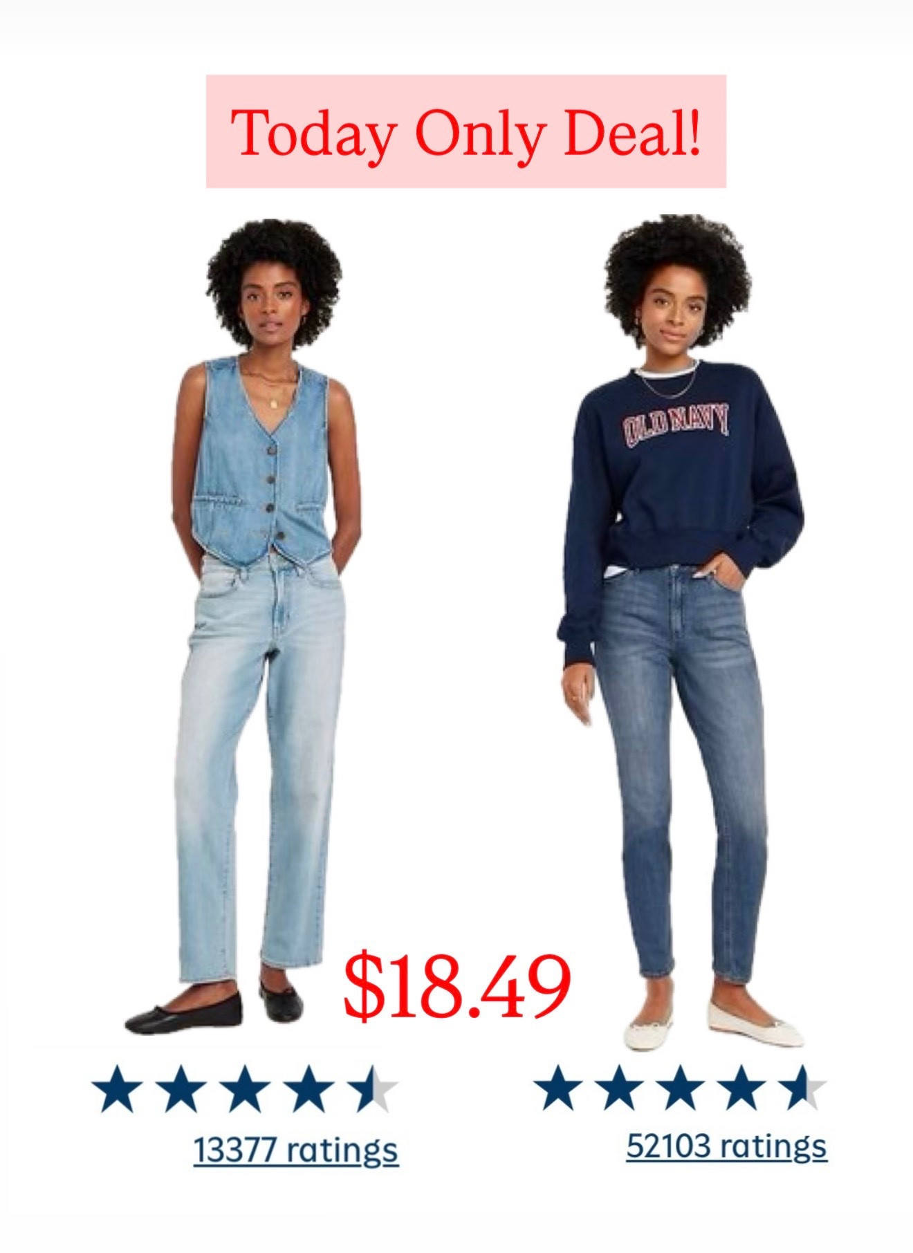 50% off jeans for the entire family today only! 