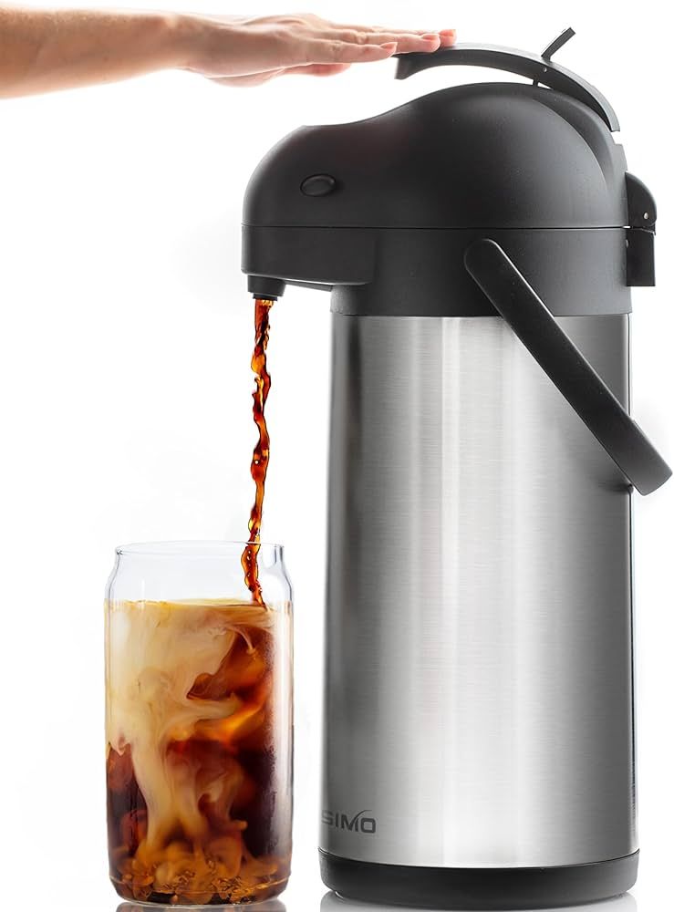 Coffee Carafe with Pump - 102oz / 3L Airpot 12 Hours Large Carafe Hot Cocoa Dispenser for Parties... | Amazon (US)