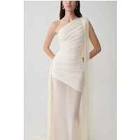Asher Slinky One Shoulder Maxi Dress / Ivory | MESHKI | L | MESHKI US