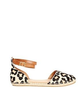 ALDO Zanca Leopard Print Strap Espadrille Flat Shoes | ASOS UK