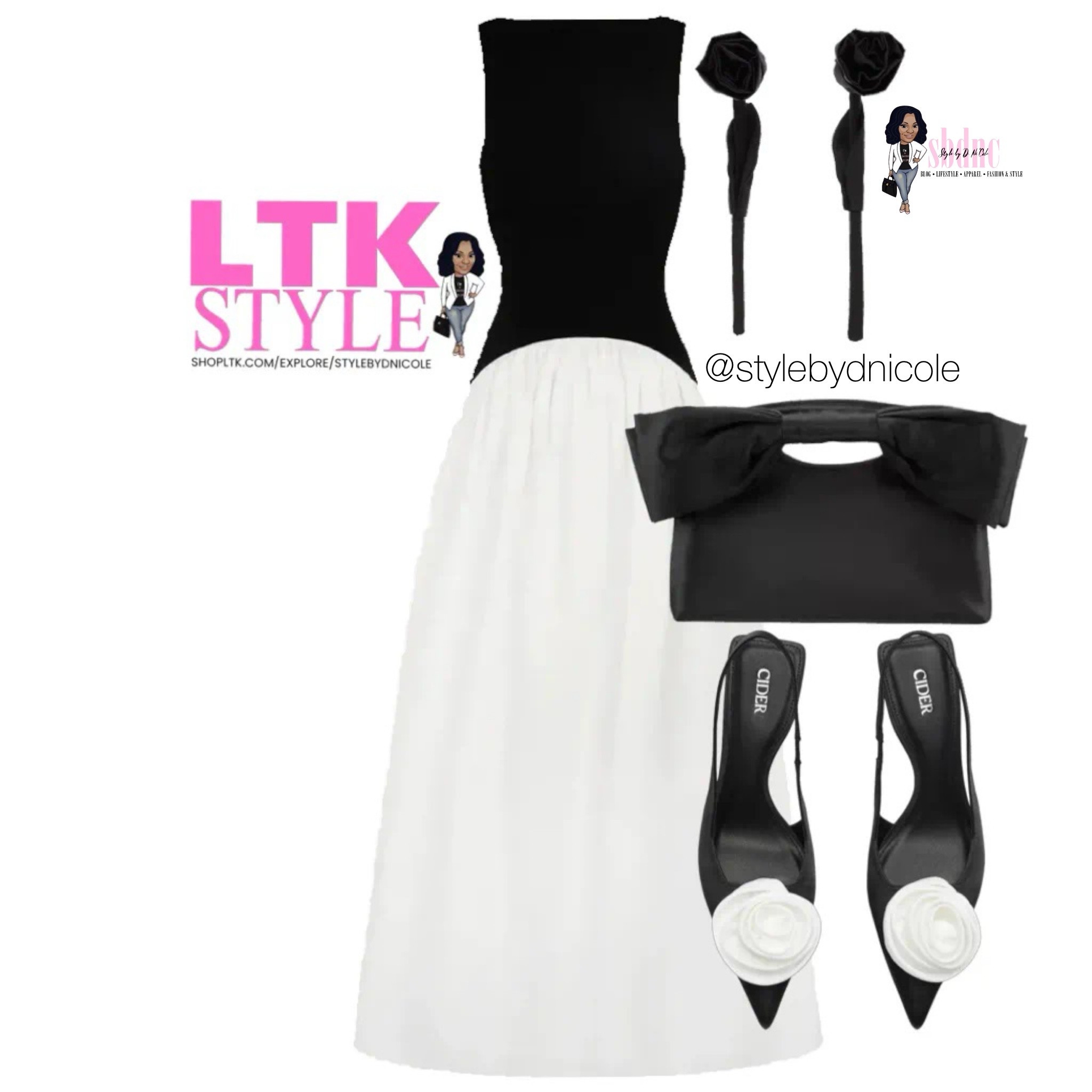 Elegance in black and white with 3D rose accents throughout. 

Available in sizes S-XXL.

#LTKSeasonal #LTKParties #LTKStyleTip