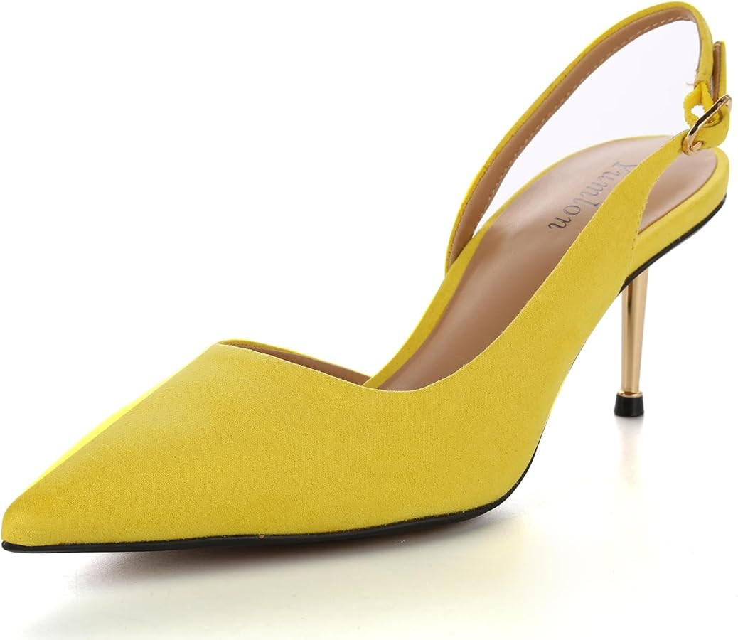 Women's Closed Toe Heels Glitter Wedding High Stiletto Heel for Women Strap Pointed Toe Heels Pum... | Amazon (US)