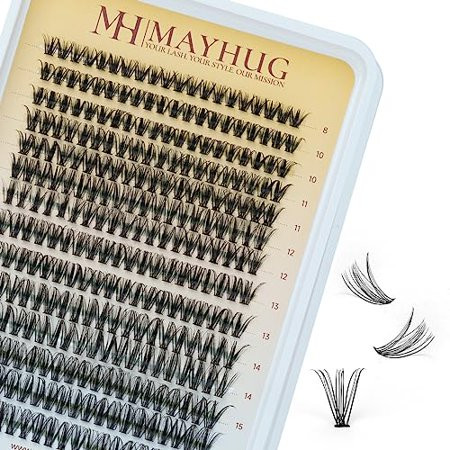 Individual Lashes Mayhug Lash Clusters 280Pcs 30D DIY Eyelash Extensions Wispy D Curl False Eyelashes Natural Look Fake Eyelashes Extensions at Home (30D 0.05D 8-16MIX) | Walmart (US)