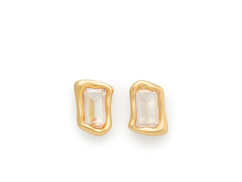 Kate Spade New York Molten Glass Statement Studs Women's Earring Clear/Gold, Cubic Zirconia/Glass | Zappos