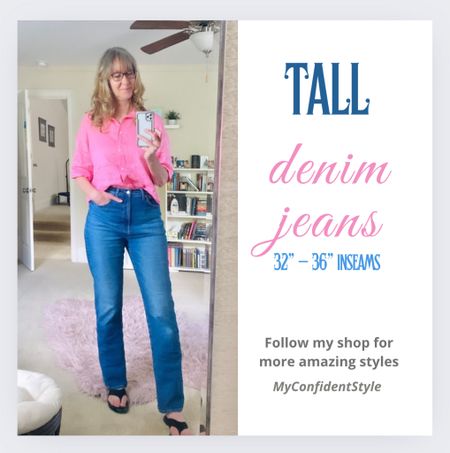 Denim jeans that come in tall and longs can be hard to find! I’m a 32 1/2” inseam so I understand the struggle. 

I’ve linked my favorite jeans and the stores I purchase them from. My favorite brands are:
Madewell
JCrew
Kancan
Loft
Banana Republic
American Eagle
Express

Style Tip:
There’s a style principle (I’m not sure of the name of it, but) it’s long over short, short over long. Here in this photo I am wearing short over long. It works similar to the rule of 3rds in photos. 
Think about it, 2 long pieces worn together makes you look frumpy and nobody wants to look that way!

#Denim #DenimJeans #LongLengthJeans #TallLengthjeans #TallJeans #LongJeans #LongLegs #SummerDenimOutfit #outfitsover50 #SummerDenimLooks #casualoutfits


#LTKSaleAlert #LTKStyleTip #LTKFindsUnder100