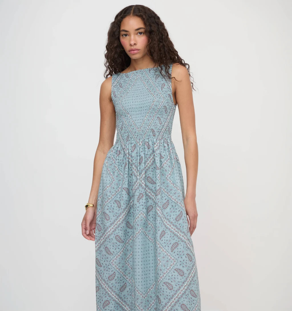 The Cosima Nap Dress - Dusty Blue Gemstone Mosaic Scarf | Hill House Home US